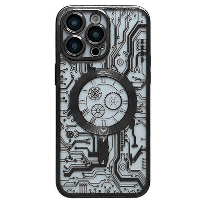 Electroplated Circuit Board Pattern MagSafe Phone Case, For iPhone 14 Pro Max, For iPhone 13 Pro Max, For iPhone 13 Pro