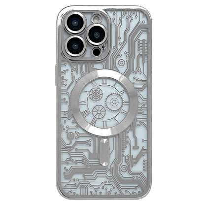 Electroplated Circuit Board Pattern MagSafe Phone Case, For iPhone 14 Pro Max, For iPhone 13 Pro Max, For iPhone 13 Pro