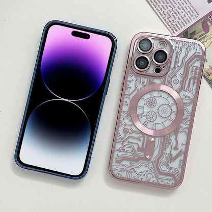 Electroplated Circuit Board Pattern MagSafe Phone Case, For iPhone 14 Pro Max, For iPhone 13 Pro Max, For iPhone 13 Pro