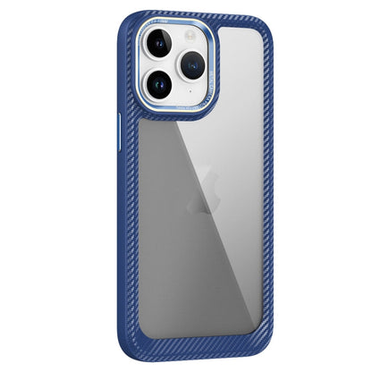 Carbon Fiber Transparent Back Panel Phone Case, For iPhone 11 Pro Max, For iPhone 11