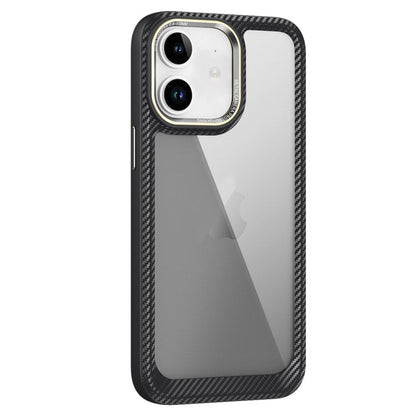 Carbon Fiber Transparent Back Panel Phone Case, For iPhone 13, For iPhone 12, For iPhone 12 Pro Max, For iPhone 12 Pro