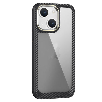 Carbon Fiber Transparent Back Panel Phone Case, For iPhone 14, For iPhone 14 Pro, For iPhone 14 Pro Max, For iPhone 13 Pro Max, For iPhone 13 Pro