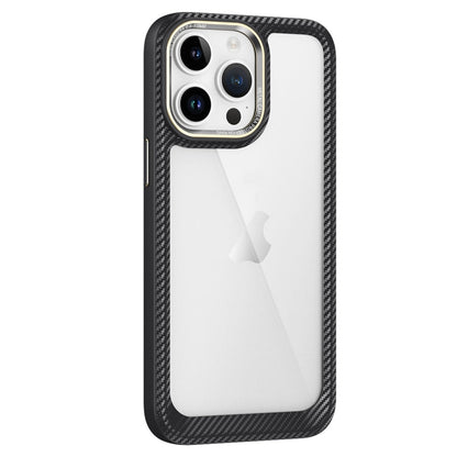 Carbon Fiber Transparent Back Panel Phone Case, For iPhone 14, For iPhone 14 Pro, For iPhone 14 Pro Max, For iPhone 13 Pro Max, For iPhone 13 Pro