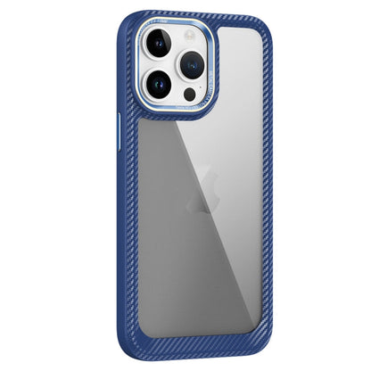 Carbon Fiber Transparent Back Panel Phone Case, For iPhone 14, For iPhone 14 Pro, For iPhone 14 Pro Max, For iPhone 13 Pro Max, For iPhone 13 Pro