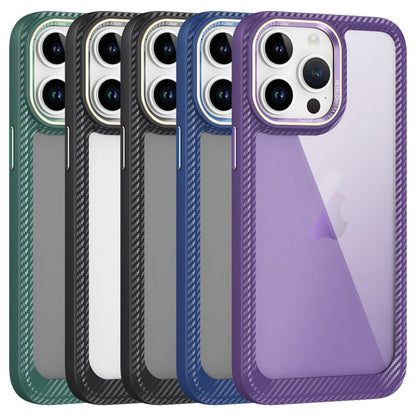 Carbon Fiber Transparent Back Panel Phone Case, For iPhone 14, For iPhone 14 Pro, For iPhone 14 Pro Max, For iPhone 13 Pro Max, For iPhone 13 Pro