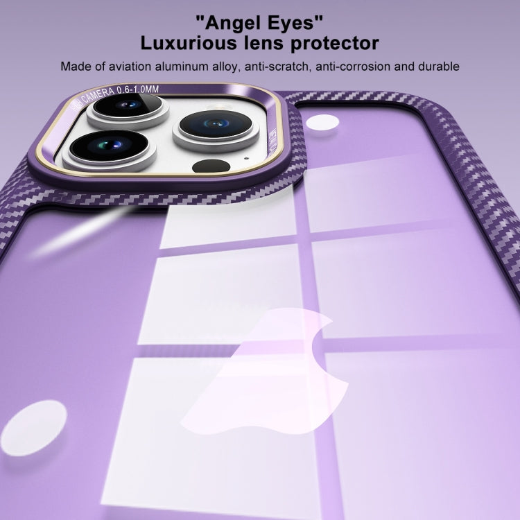 Carbon Fiber Transparent Back Panel Phone Case, For iPhone 11 Pro Max, For iPhone 11