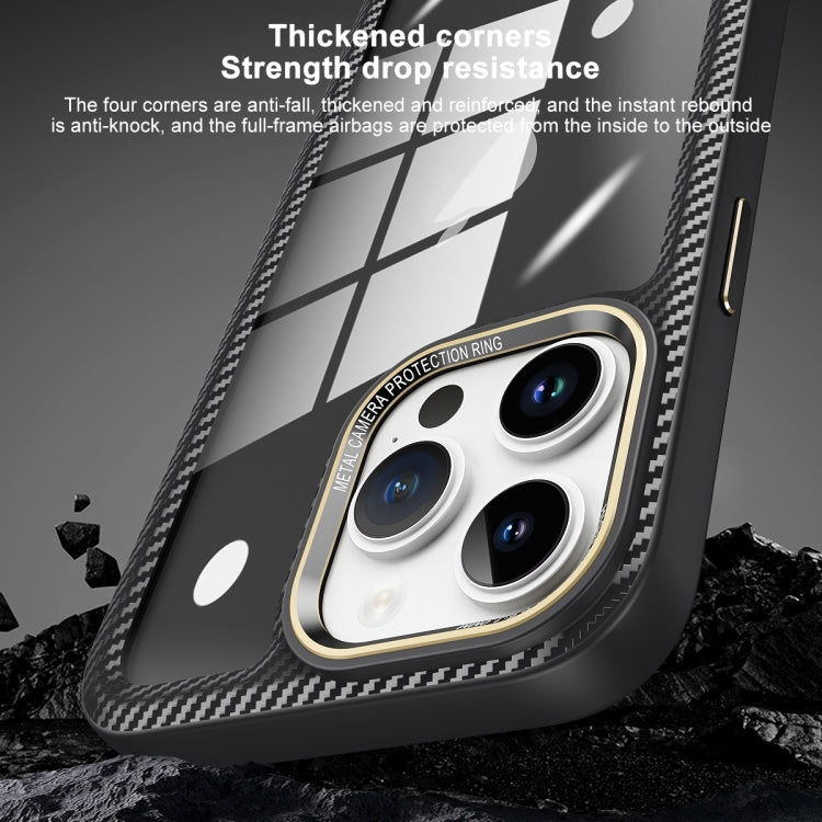 Carbon Fiber Transparent Back Panel Phone Case, For iPhone 14, For iPhone 14 Pro, For iPhone 14 Pro Max, For iPhone 13 Pro Max, For iPhone 13 Pro