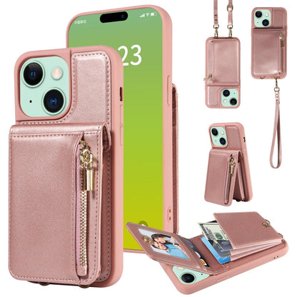 Crossbody Lanyard Zipper Wallet Leather Phone Case, For iPhone 15 Pro Max, For iPhone 15 Pro, For iPhone 15 Plus, For iPhone 15
