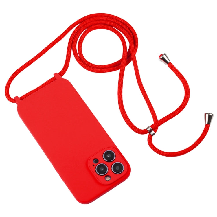 Crossbody Lanyard Liquid Silicone Case, For iPhone 15 Pro