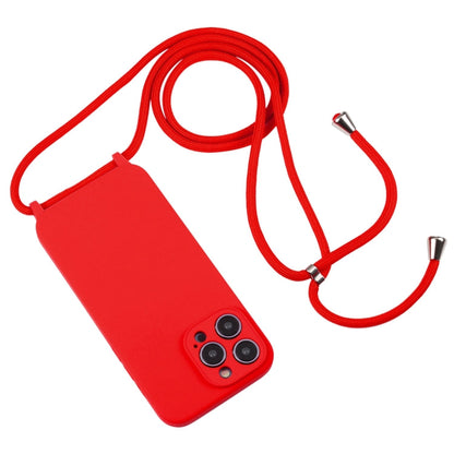 Crossbody Lanyard Liquid Silicone Case, For iPhone 15 Pro