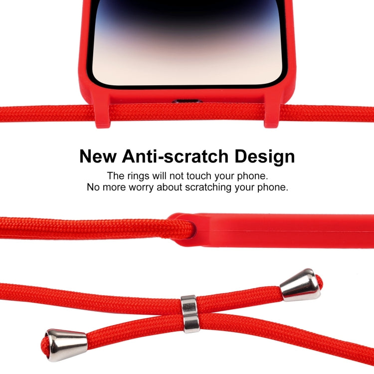 Crossbody Lanyard Liquid Silicone Case, For iPhone 15 Pro