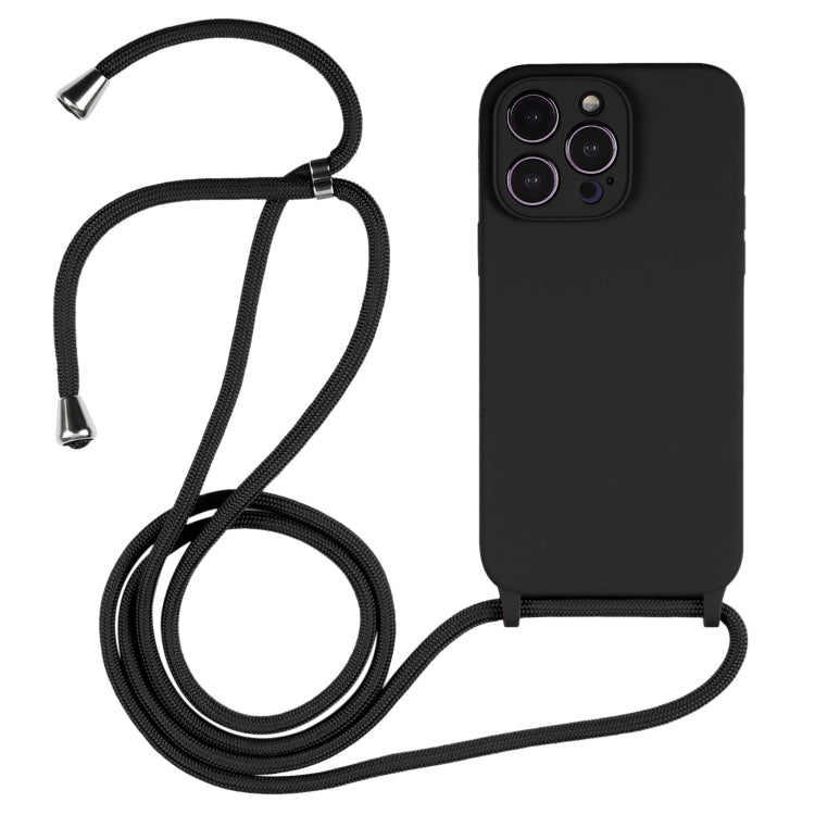 Crossbody Lanyard Liquid Silicone Case, For iPhone 15 Pro