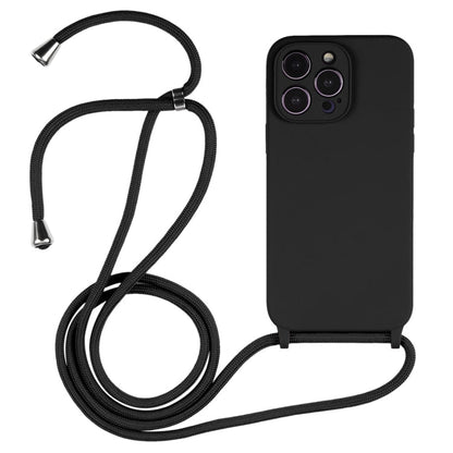 Crossbody Lanyard Liquid Silicone Case, For iPhone 15 Pro