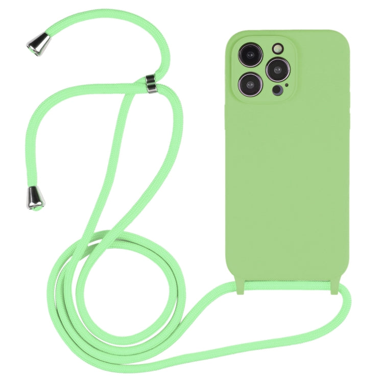 Crossbody Lanyard Liquid Silicone Case, For iPhone 15 Pro
