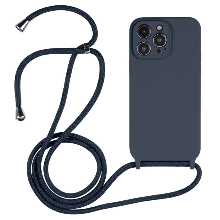 Crossbody Lanyard Liquid Silicone Case, For iPhone 15 Pro