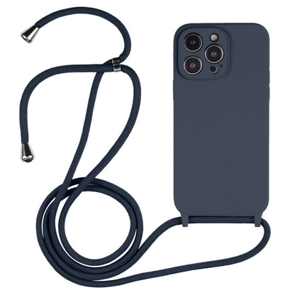 Crossbody Lanyard Liquid Silicone Case, For iPhone 15 Pro