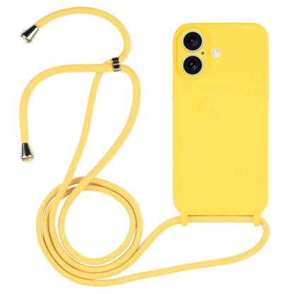 Crossbody Lanyard Liquid Silicone Case, For iPhone 16 Plus