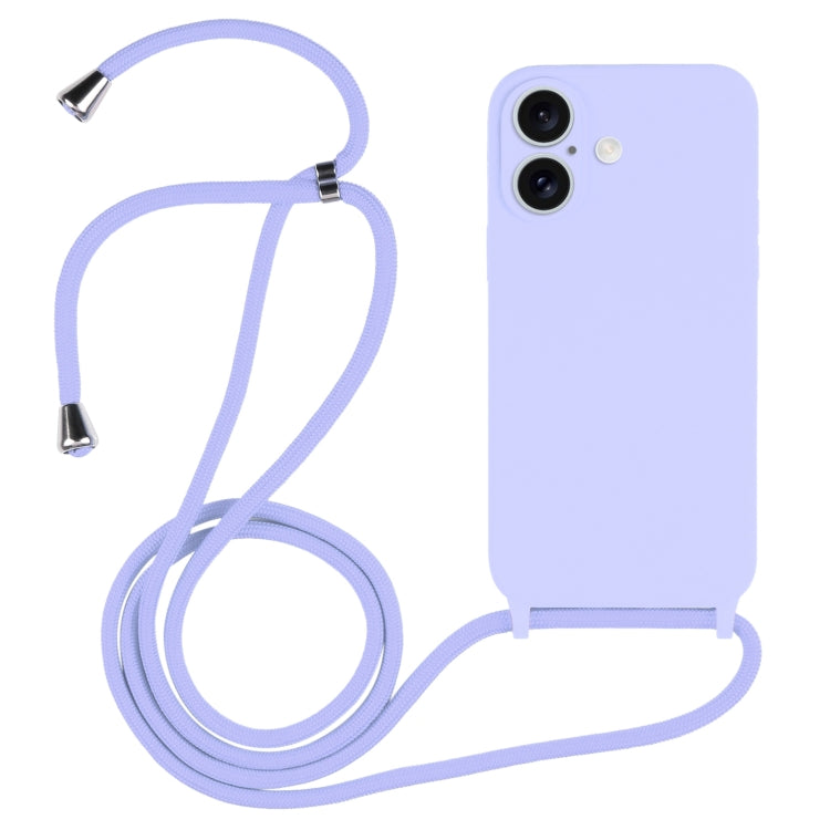 Crossbody Lanyard Liquid Silicone Case, For iPhone 16 Plus