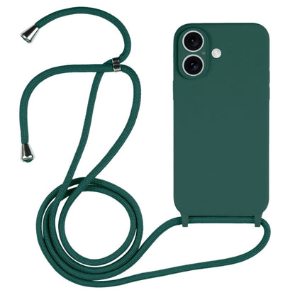 Crossbody Lanyard Liquid Silicone Case, For iPhone 16 Plus