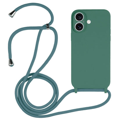 Crossbody Lanyard Liquid Silicone Case, For iPhone 16 Plus