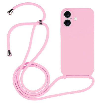 Crossbody Lanyard Liquid Silicone Case, For iPhone 16 Plus