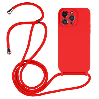 Crossbody Lanyard Liquid Silicone Case, For iPhone 16 Pro Max