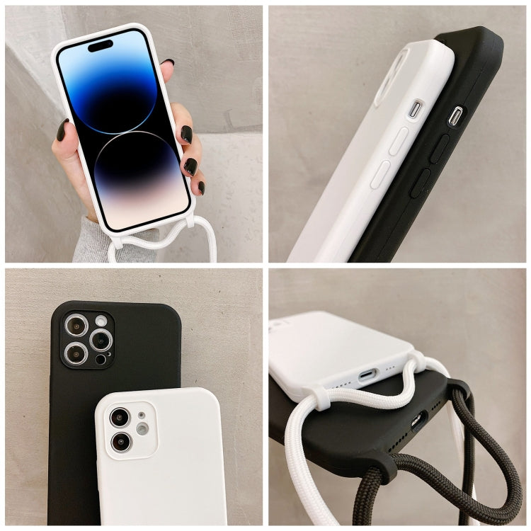 Crossbody Lanyard Liquid Silicone Case, For iPhone 15 Pro