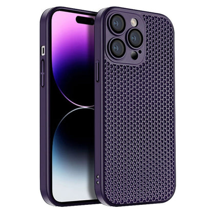 Honeycomb Radiating PC Phone Case, For iPhone 14 Plus, For iPhone 14, For iPhone 14 Pro