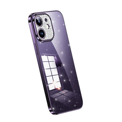 SULADA Electroplated Transparent Glittery TPU Phone Case, For iPhone 12 Pro Max, For iPhone 11