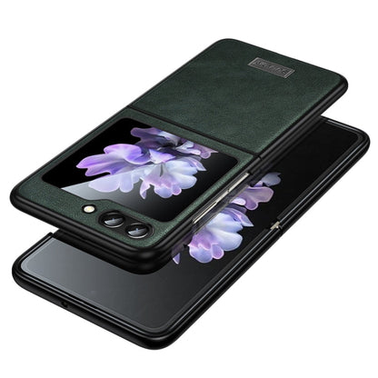 SULADA Shockproof TPU + Handmade Leather Phone Case, For Samsung Galaxy Z Flip6 / Flip7 FE, For Samsung Galaxy Z Flip5, For Samsung Galaxy Z Flip4