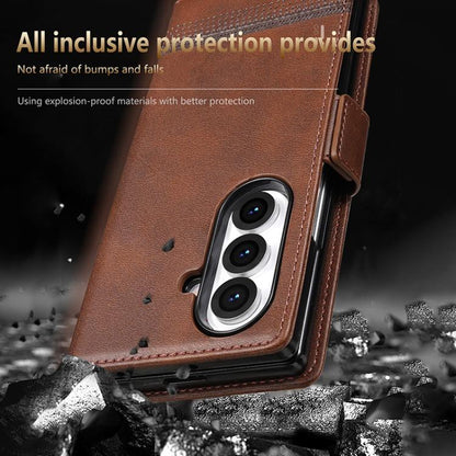 AZNS Magnetic Calf Texture Flip Leather Phone Case, For Galaxy Z Fold8 Ultra 5G, For Galaxy Z Flip8 5G, For Samsung Galaxy Z Flip7 FE / Flip6, For Samsung Galaxy Z Fold7 5G