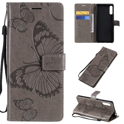 3D Butterflies Embossing Pattern Horizontal Flip Leather Case with Holder & Card Slot & Wallet, For Sony Xperia L4, For Sony Xperia 10 II, For Xiaomi Redmi K30 Pro
