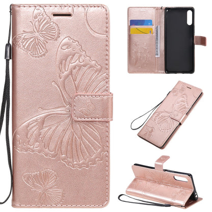 3D Butterflies Embossing Pattern Horizontal Flip Leather Case with Holder & Card Slot & Wallet, For Sony Xperia L4, For Sony Xperia 10 II, For Xiaomi Redmi K30 Pro