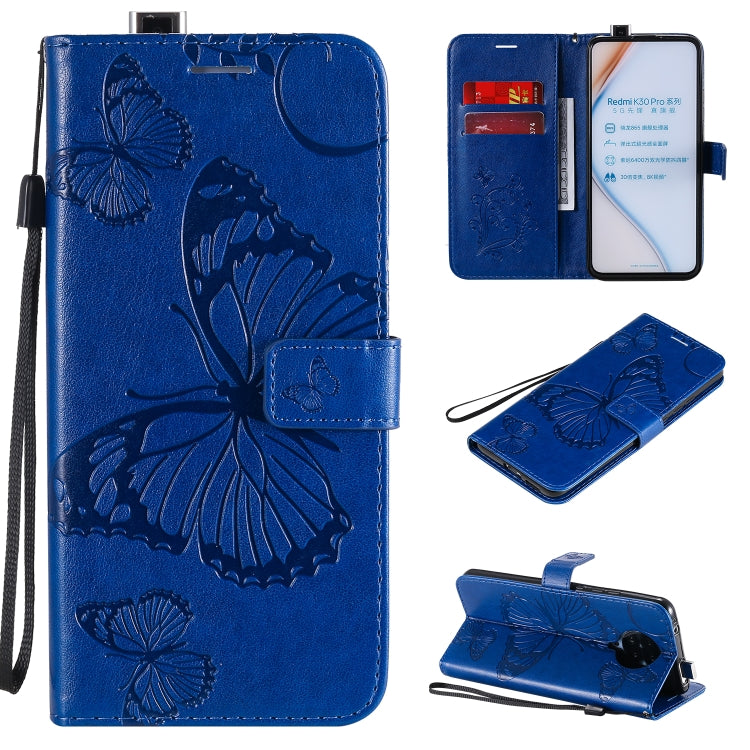 3D Butterflies Embossing Pattern Horizontal Flip Leather Case with Holder & Card Slot & Wallet, For Sony Xperia L4, For Sony Xperia 10 II, For Xiaomi Redmi K30 Pro