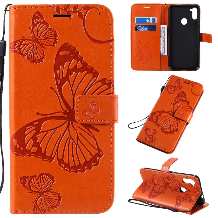 3D Butterflies Embossing Pattern Horizontal Flip Leather Case with Holder & Card Slot & Wallet, For Samsung Galaxy A11, For Samsung Galaxy A21s, For Samsung Galaxy A31