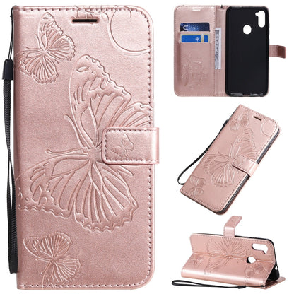 3D Butterflies Embossing Pattern Horizontal Flip Leather Case with Holder & Card Slot & Wallet, For Samsung Galaxy A11, For Samsung Galaxy A21s, For Samsung Galaxy A31