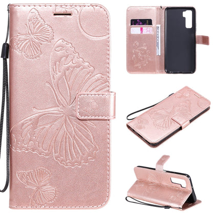 3D Butterflies Embossing Pattern Horizontal Flip Leather Case with Holder & Card Slot & Wallet, For Huawei Nova 7, For Huawei Nova 7 Pro, For Huawei Nova 7 SE / P40 Lite 5G