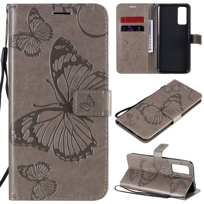 3D Butterflies Embossing Pattern Horizontal Flip Leather Case with Holder & Card Slot & Wallet, For Huawei Honor 30, For Huawei Honor Play 4T Pro