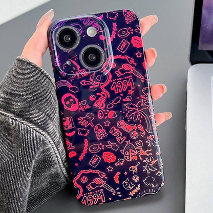 Painted Pattern Precise Hole PC Phone Case, For iPhone 13
