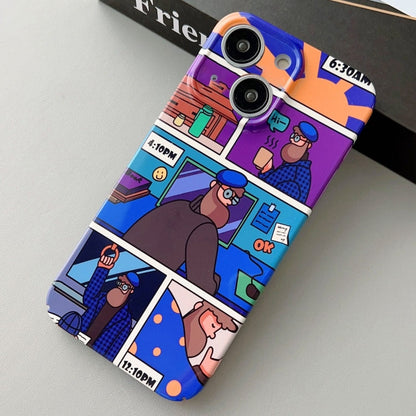 Painted Pattern Precise Hole PC Phone Case, For iPhone 15