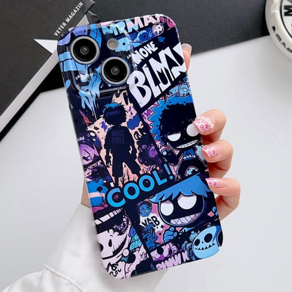 Painted Pattern Precise Hole PC Phone Case, For iPhone 15