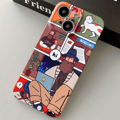 Painted Pattern Precise Hole PC Phone Case, For iPhone 15 Plus
