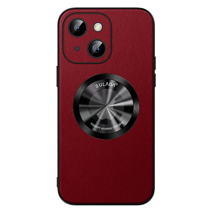 SULADA Microfiber Leather MagSafe Magnetic Phone Case, For iPhone 15, For iPhone 14 Plus, For iPhone 14