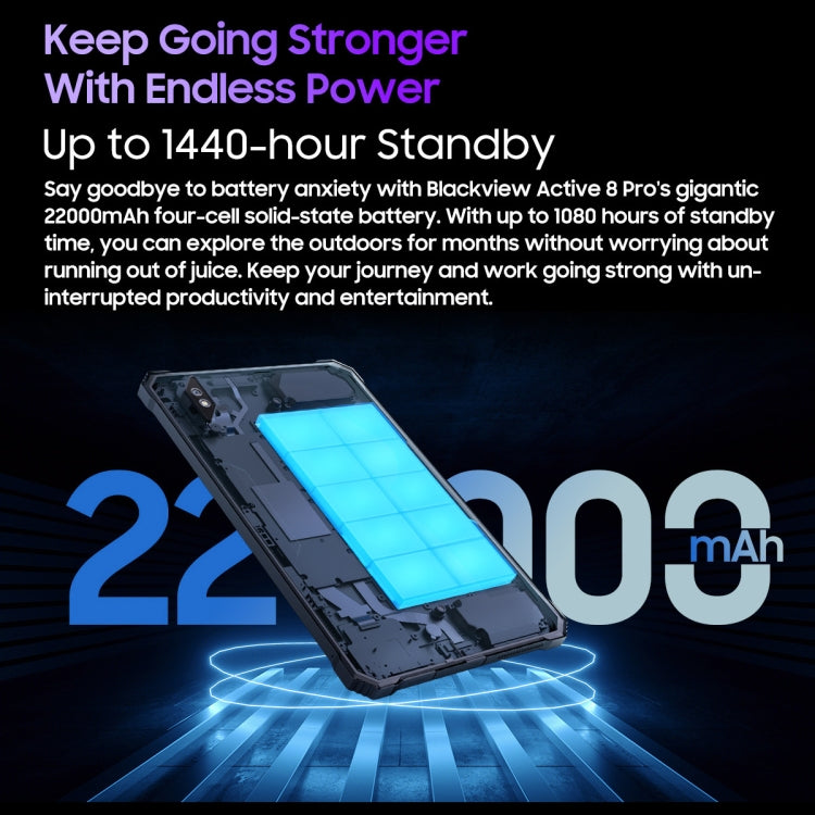 Blackview Active 8 Pro 4G Rugged Tablet, 10.36 inch 8GB+256GB Android 14 MT6789 Octa Core Support Dual SIM, Global Version with Google Play, EU Plug, Active 8 Pro