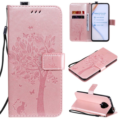 Tree & Cat Embossed Pattern Horizontal Flip Leather Case with Holder & Card Slots & Wallet & Lanyard, For Xiaomi Redmi K30 Pro, For Huawei Nova 7 Pro