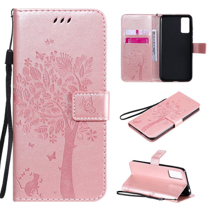 Tree & Cat Embossed Pattern Horizontal Flip Leather Case with Holder & Card Slots & Wallet & Lanyard, For Huawei Honor Play4T Pro, For Nokia 1.3