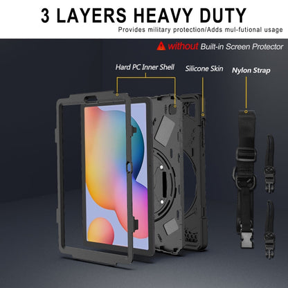 Shockproof Colorful Silicone + PC Protective Case with Holder & Shoulder Strap & Hand Strap & Pen Slot, For Samsung Galaxy Tab S6 Lite P610, For iPad Pro 12.9 2021 / 2020