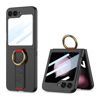 GKK Integrated Ultrathin Shockproof Phone Case with Ring Wrist Strap, For Samsung Galaxy Z Flip7 5G, For Samsung Galaxy Z Flip6, For Samsung Galaxy Z Flip5, For Samsung Galaxy Z Flip4 5G, For Samsung Galaxy Z Flip3 5G