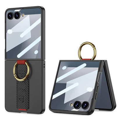 GKK Integrated Ultrathin Shockproof Phone Case with Ring Wrist Strap, For Samsung Galaxy Z Flip7 5G, For Samsung Galaxy Z Flip6, For Samsung Galaxy Z Flip5, For Samsung Galaxy Z Flip4 5G, For Samsung Galaxy Z Flip3 5G