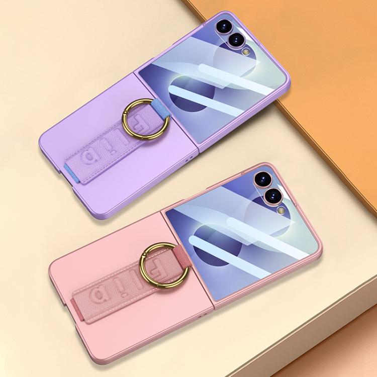GKK Integrated Ultrathin Shockproof Phone Case with Ring Wrist Strap, For Samsung Galaxy Z Flip7 5G, For Samsung Galaxy Z Flip6, For Samsung Galaxy Z Flip5, For Samsung Galaxy Z Flip4 5G, For Samsung Galaxy Z Flip3 5G